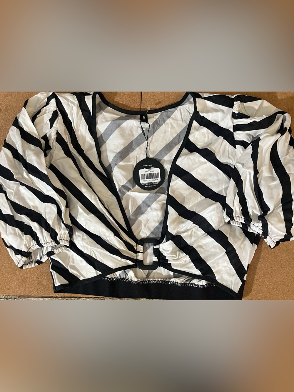 SU78 Stella Striped Sleeveless Top in Black & White